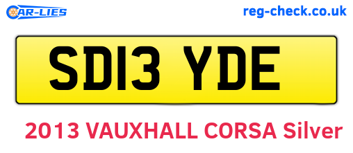 SD13YDE are the vehicle registration plates.