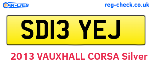 SD13YEJ are the vehicle registration plates.