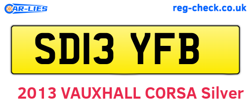 SD13YFB are the vehicle registration plates.