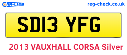 SD13YFG are the vehicle registration plates.