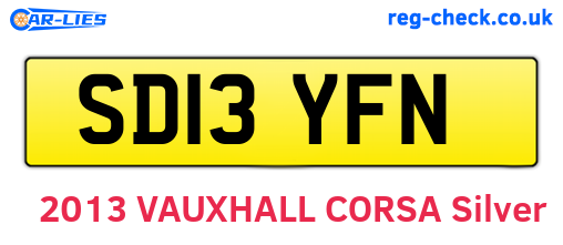 SD13YFN are the vehicle registration plates.