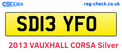 SD13YFO are the vehicle registration plates.