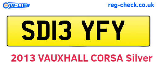 SD13YFY are the vehicle registration plates.