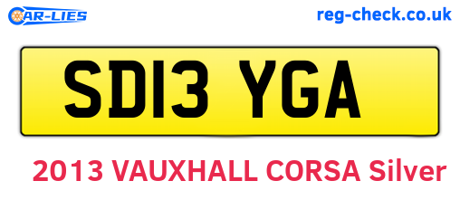 SD13YGA are the vehicle registration plates.