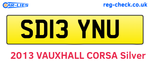 SD13YNU are the vehicle registration plates.
