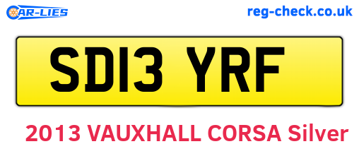SD13YRF are the vehicle registration plates.