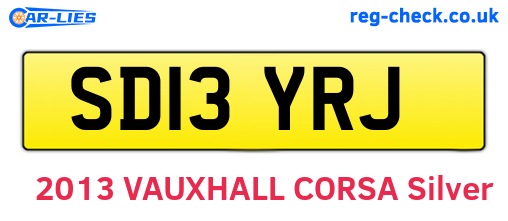 SD13YRJ are the vehicle registration plates.