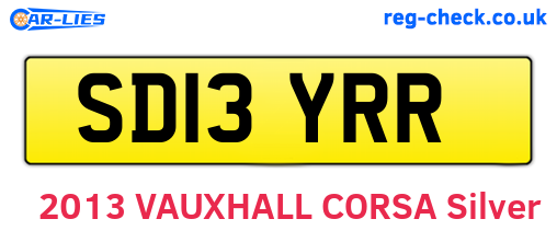 SD13YRR are the vehicle registration plates.