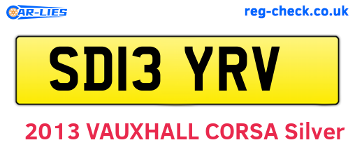 SD13YRV are the vehicle registration plates.