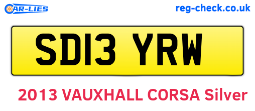 SD13YRW are the vehicle registration plates.