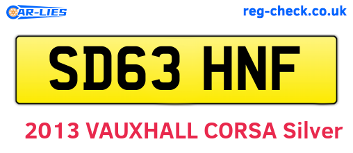 SD63HNF are the vehicle registration plates.