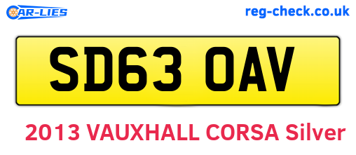 SD63OAV are the vehicle registration plates.
