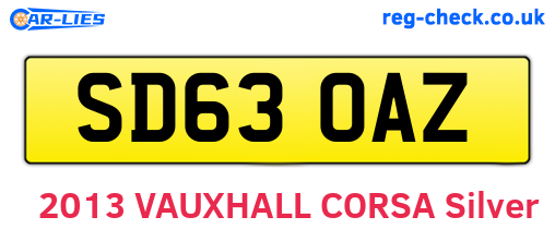 SD63OAZ are the vehicle registration plates.