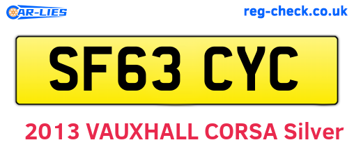 SF63CYC are the vehicle registration plates.