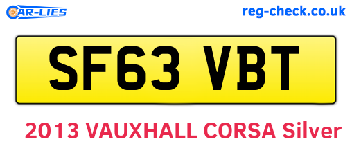 SF63VBT are the vehicle registration plates.