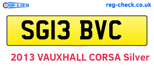 SG13BVC are the vehicle registration plates.
