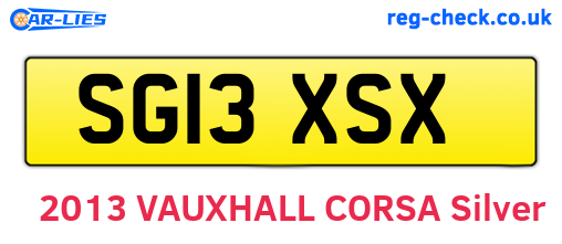 SG13XSX are the vehicle registration plates.