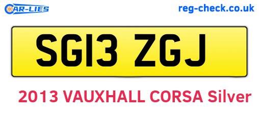 SG13ZGJ are the vehicle registration plates.