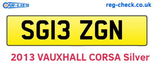 SG13ZGN are the vehicle registration plates.