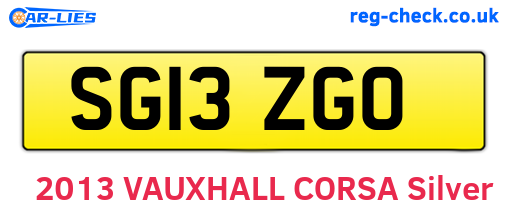 SG13ZGO are the vehicle registration plates.