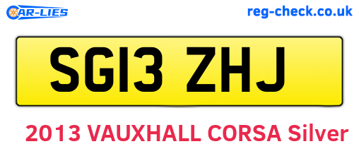 SG13ZHJ are the vehicle registration plates.