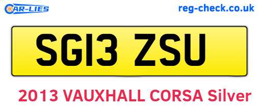SG13ZSU are the vehicle registration plates.