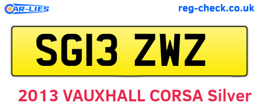 SG13ZWZ are the vehicle registration plates.