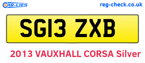 SG13ZXB are the vehicle registration plates.