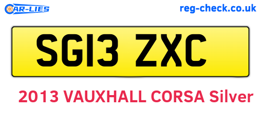 SG13ZXC are the vehicle registration plates.