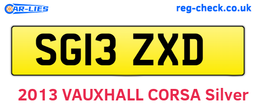 SG13ZXD are the vehicle registration plates.