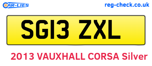 SG13ZXL are the vehicle registration plates.