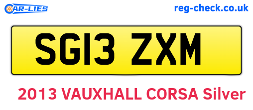 SG13ZXM are the vehicle registration plates.