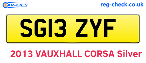 SG13ZYF are the vehicle registration plates.