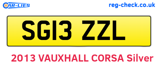 SG13ZZL are the vehicle registration plates.