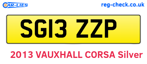 SG13ZZP are the vehicle registration plates.