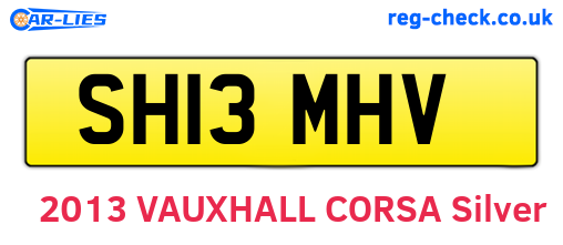 SH13MHV are the vehicle registration plates.