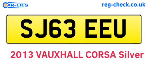SJ63EEU are the vehicle registration plates.