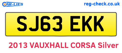 SJ63EKK are the vehicle registration plates.