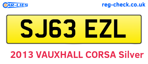SJ63EZL are the vehicle registration plates.