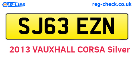 SJ63EZN are the vehicle registration plates.