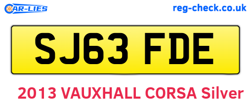 SJ63FDE are the vehicle registration plates.