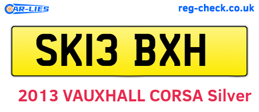 SK13BXH are the vehicle registration plates.