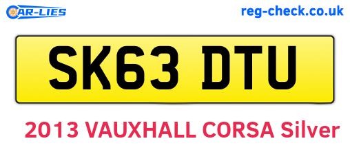 SK63DTU are the vehicle registration plates.