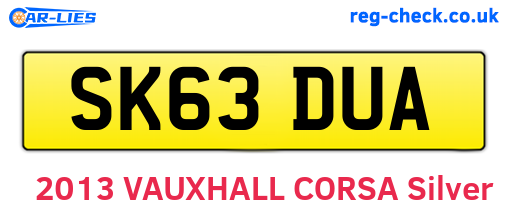 SK63DUA are the vehicle registration plates.