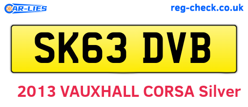 SK63DVB are the vehicle registration plates.