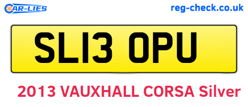 SL13OPU are the vehicle registration plates.