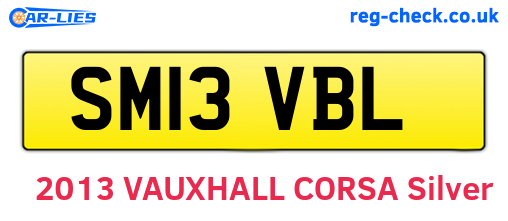 SM13VBL are the vehicle registration plates.