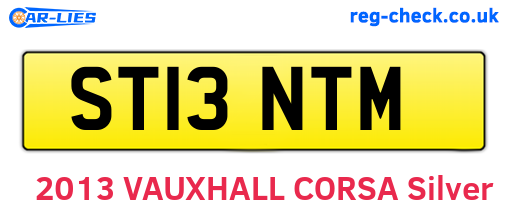 ST13NTM are the vehicle registration plates.