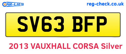 SV63BFP are the vehicle registration plates.