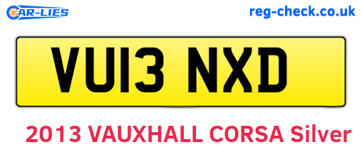 VU13NXD are the vehicle registration plates.